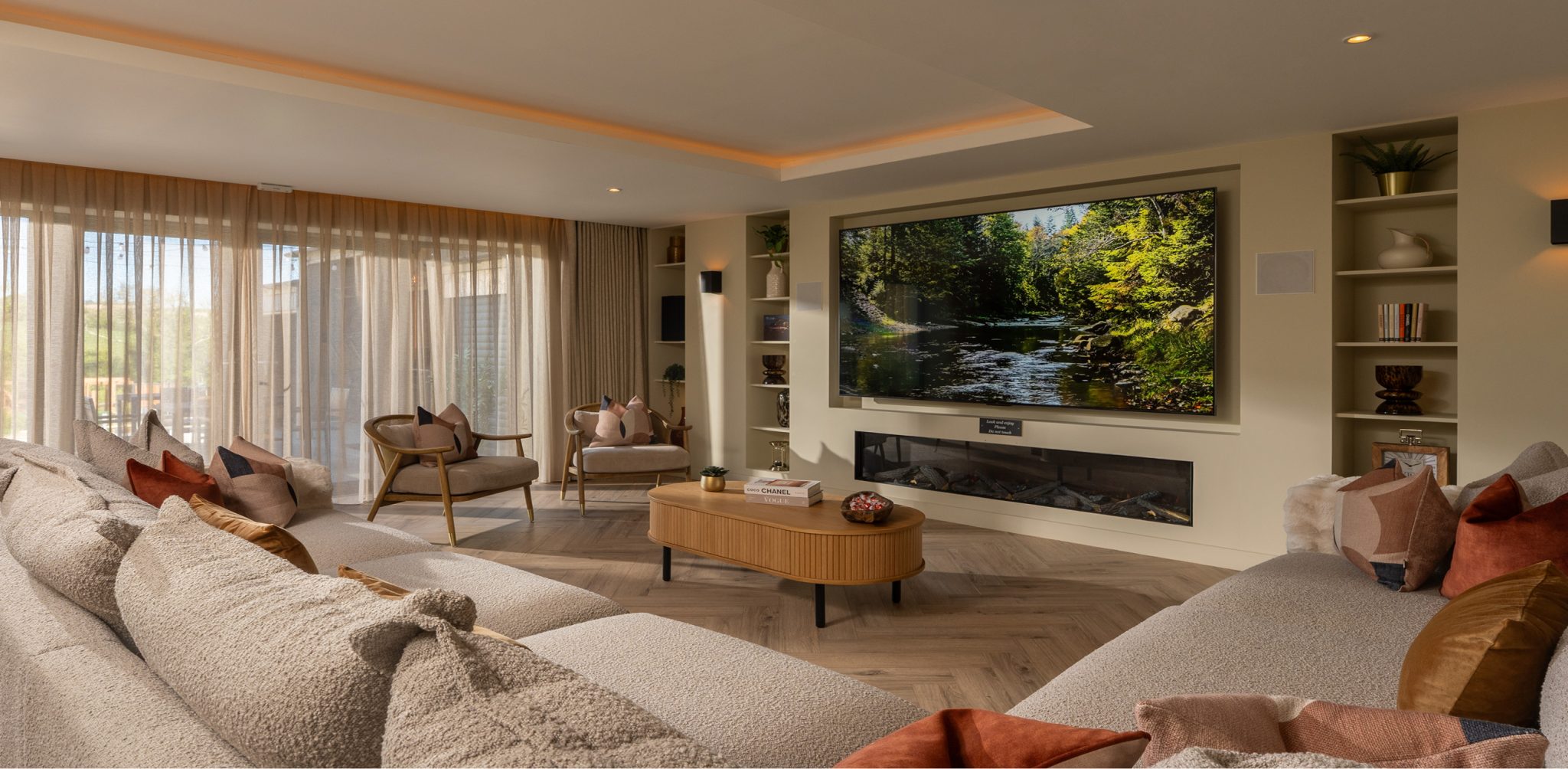The Lodge living room at Quarterland Bay
